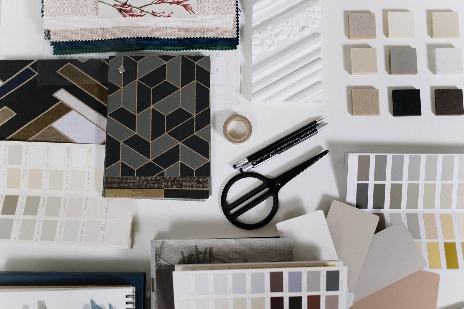 Muestrario de materiales de interiorismo